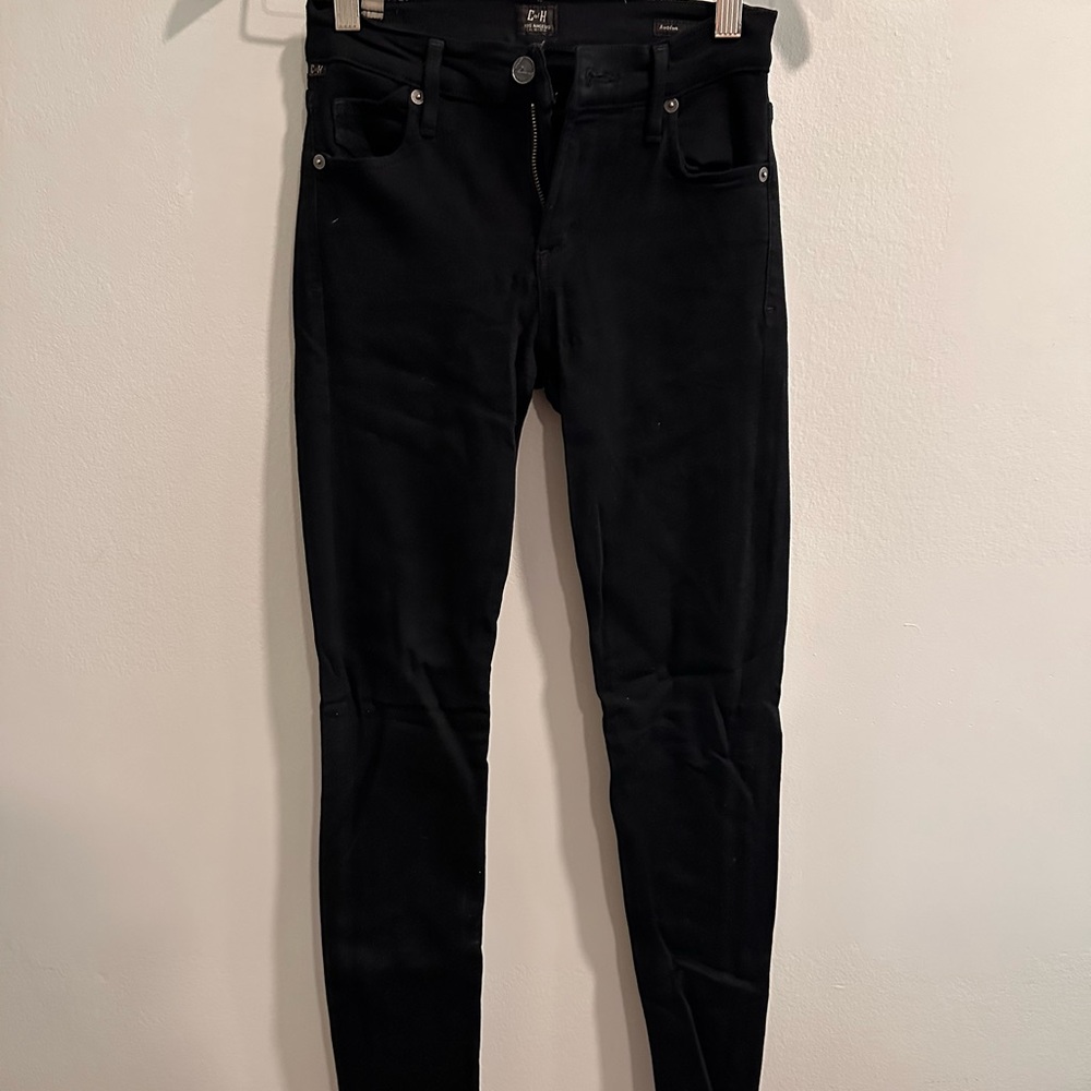 Citizens Of Humanity Black Avelon Slick Skinny Leg Jeans